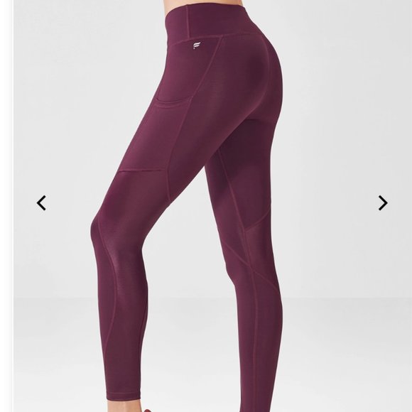 Fabletics Pants - Fabletics Salar Statement PowerLite 7/8 Burgundy L